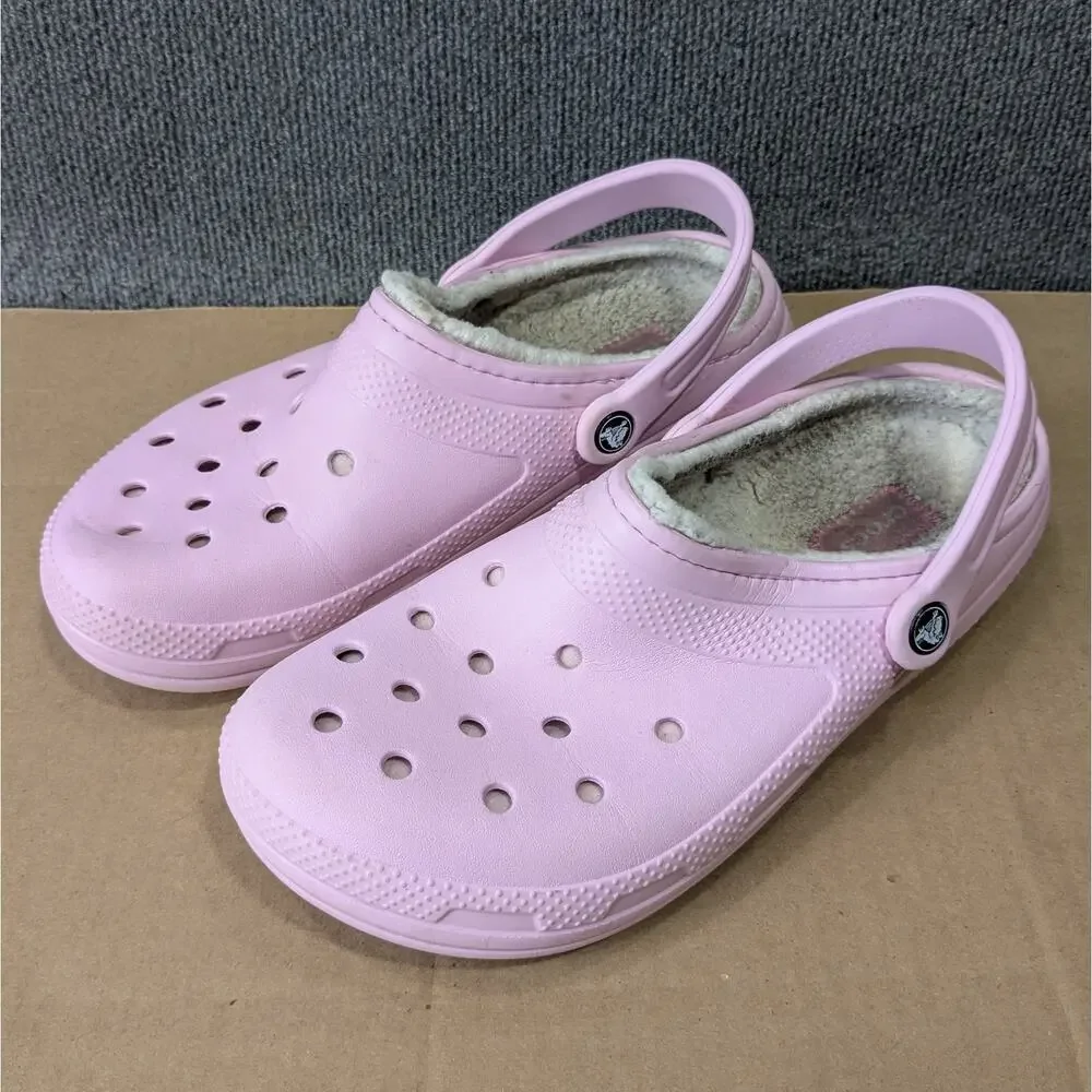 Crocs Classic Fur Lined Unisex Comfort Clog Size 9M/11W Slip On Shoes Strap